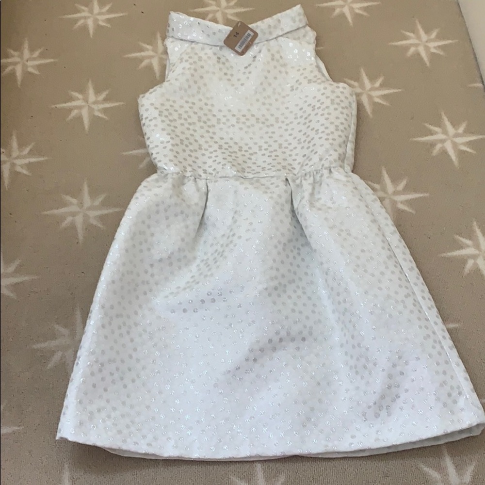 Crazy 8 metallic silver and white dress size 14
